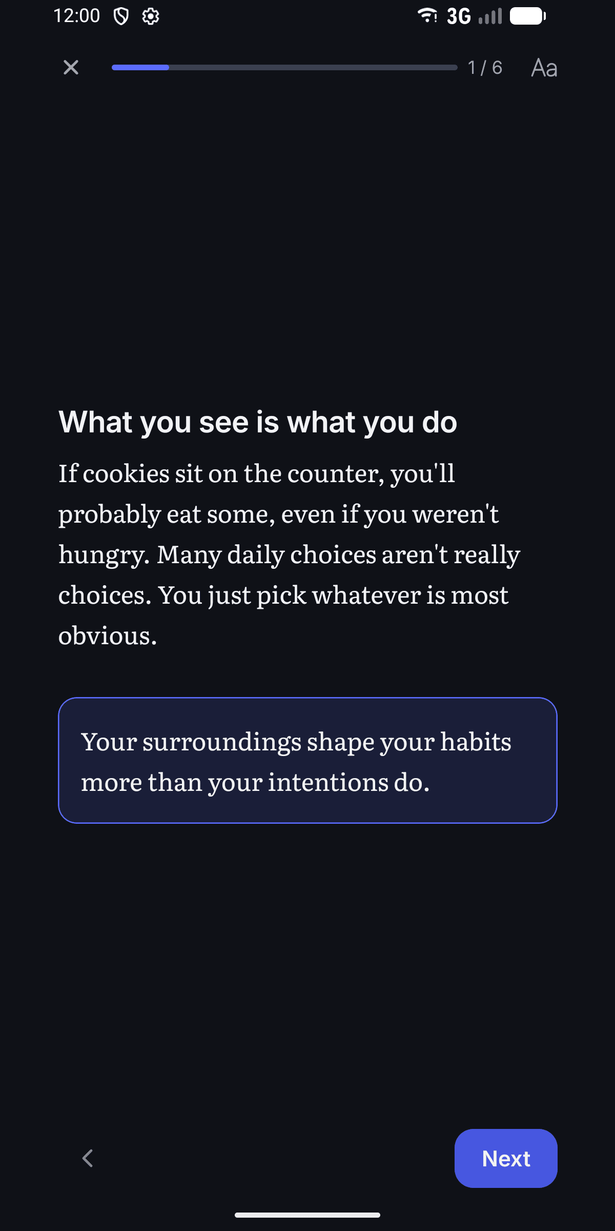 Reading a topic as swipeable slides
